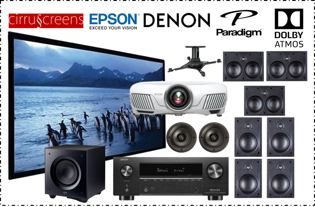 Home Theatre Archi-Sapphire 9.1Ch Dolby Atmos Package, Epson, Denon, Paradigm, Cirrus