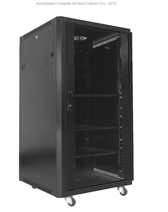 SyncSystem Complete AV Rack Cabinet 21U - 24"D
